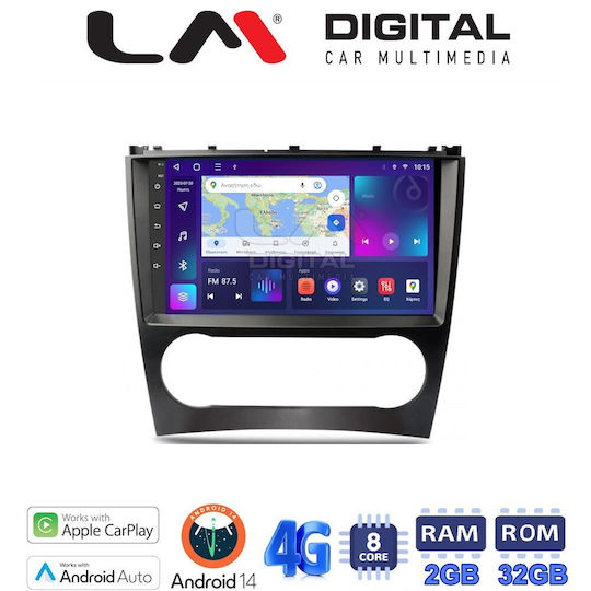 LM Digital Sistem Audio Auto pentru Mercedes-Benz Clasa C / Clasa CLC 2004-2008 (Bluetooth/USB/WiFi/GPS/Apple-Carplay/Android-Auto) cu Ecran Tactil 9"