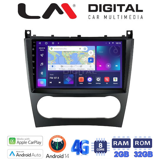 LM Digital Sistem Audio Auto pentru Mercedes-Benz Clasa C / Clasa CLC 2004-2008 (Bluetooth/USB/WiFi/GPS/Apple-Carplay/Android-Auto) cu Ecran Tactil 9"
