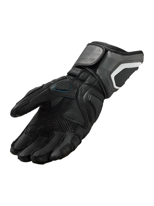 Rev'IT Quantum 3 Herren Motorradhandschuhe Leder Black / White