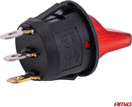 Amio Διακόπτης Μοχλός 12v 20a Κόκκινο Φωτισμό – Οχήματα & Βιομηχανικές Εφαρμογές 1 Τεμ 04438/am