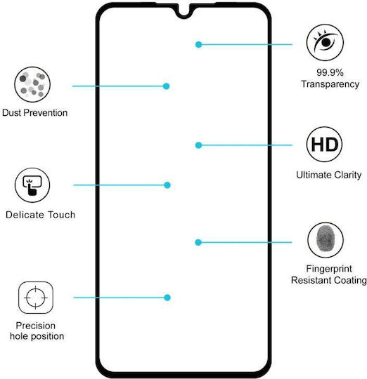 Hat-prince 2.5D 0.26mm Full Glue Full Face Tempered Glass Black (Mi 9 SE)