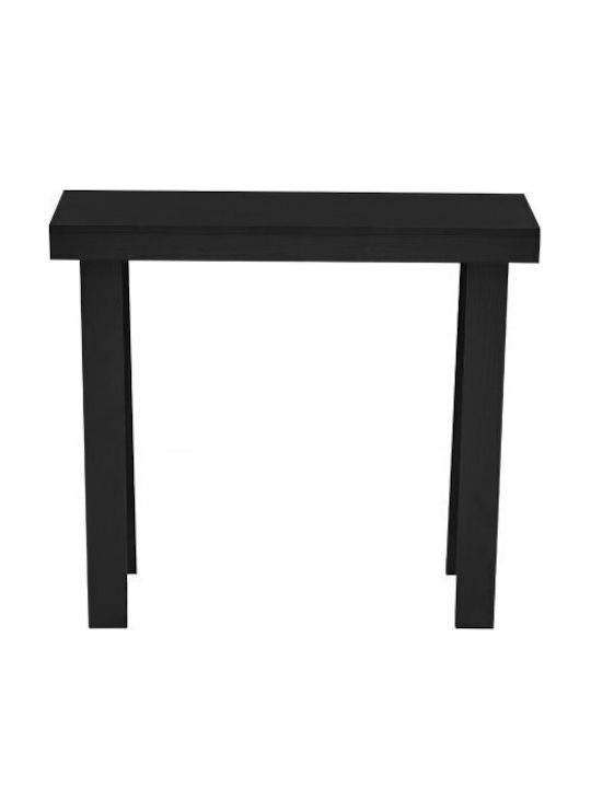 Wooden Console Table Black Velvet-Black Metal L91.5xW30.5xH36cm