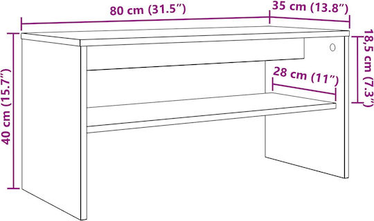 vidaXL TV Stand Sonoma Oak M80xP35xH40cm