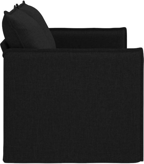 Two-Seater Couch Black 195x82x85 cm