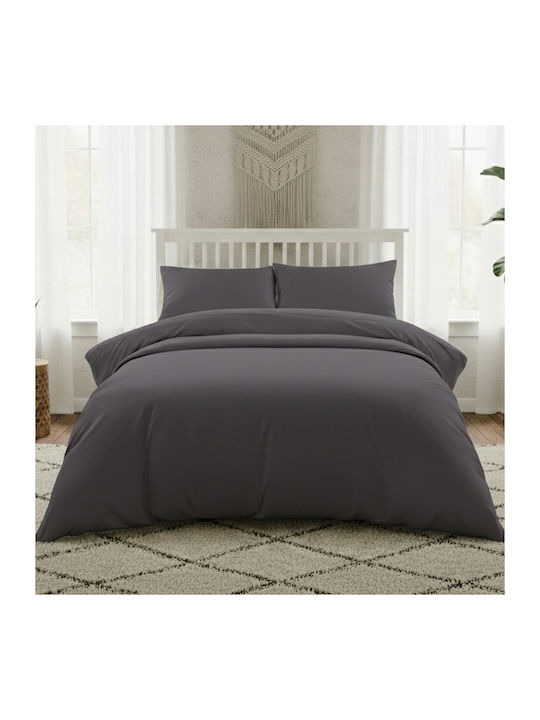 Melinen Lavish Σεντόνι Υπέρδιπλο με Λάστιχο 160x200+35εκ. Dark Grey