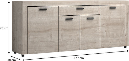Буфет Joseph Дървен с Чекмеджета Антрацит 177x40x76см