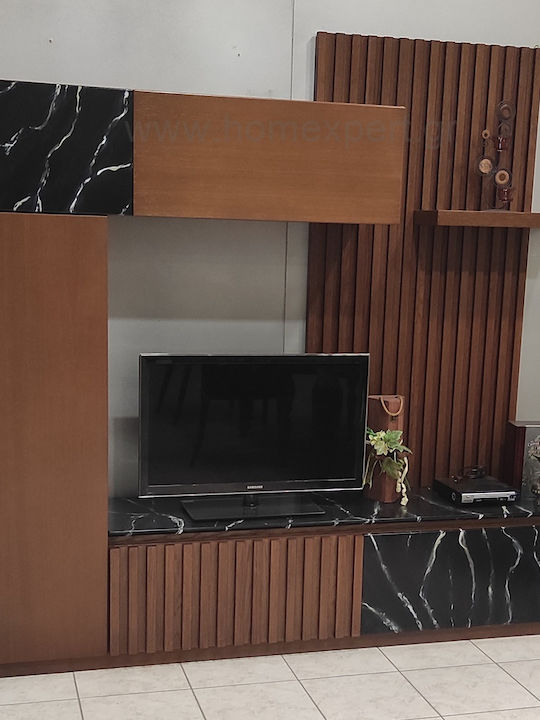 Wohnzimmer TV-Einheit Schwarz L200xB40xH205cm