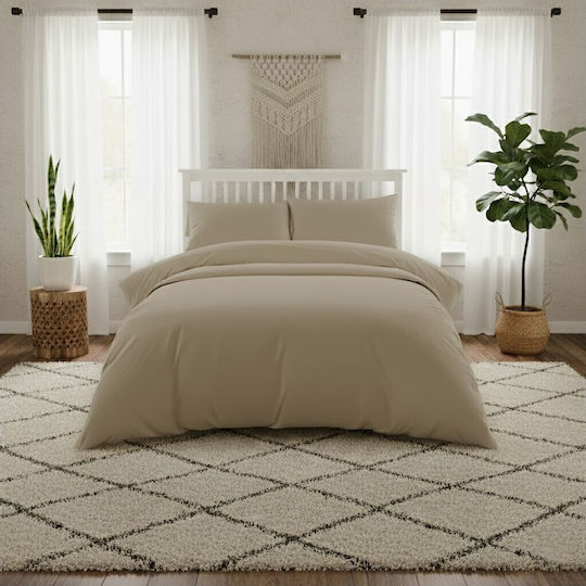 Melinen Kissenbezug-Set mit Umschlagumschlag Beige 53x72cm.