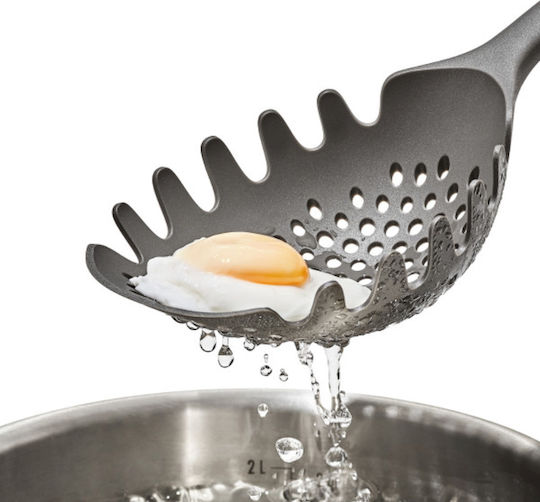 OXO Deep Pasta Spoon Colander Gray