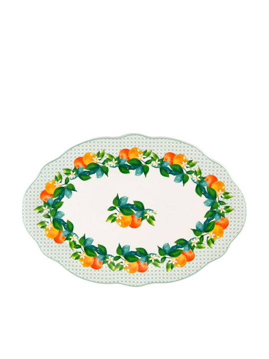 Casa Domani Serving Platter Oval made of Porcelain Green 36x25cm Casa Domani Serving Platter Oval made of Porcelain Green 36x25cm