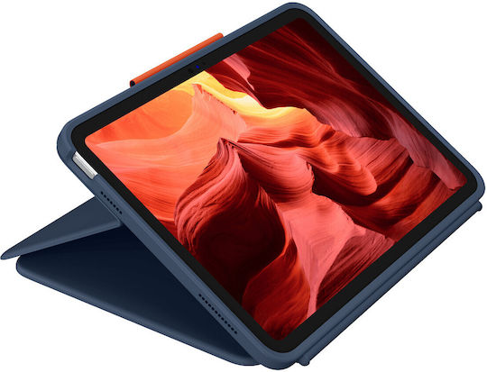 Logitech Combo 4 Touch Flip Cover Ανθεκτική στα Γαλλικά Μπλε (iPad 10th gen)