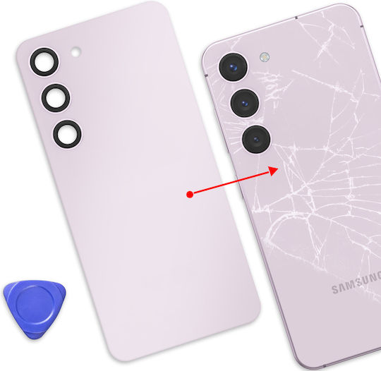 Clappio Replacement Battery Cover Galaxy S23 Integrated Adhesive Lavender