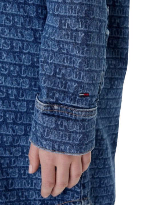 Rochie Cămașă Mini Denim Albastră