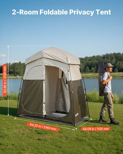 Vevor Camping Toilet Tent Silver 3 Seasons 214x112x213cm
