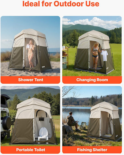 Vevor Camping Toilet Tent Silver 3 Seasons 214x112x213cm