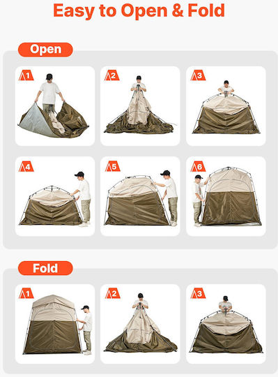 Vevor Camping Toilet Tent Silver 3 Seasons 214x112x213cm