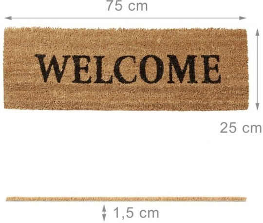Relaxdays Fußmatte für den Eingang aus Kokosnussbaum Braun 75x25cm Braun
