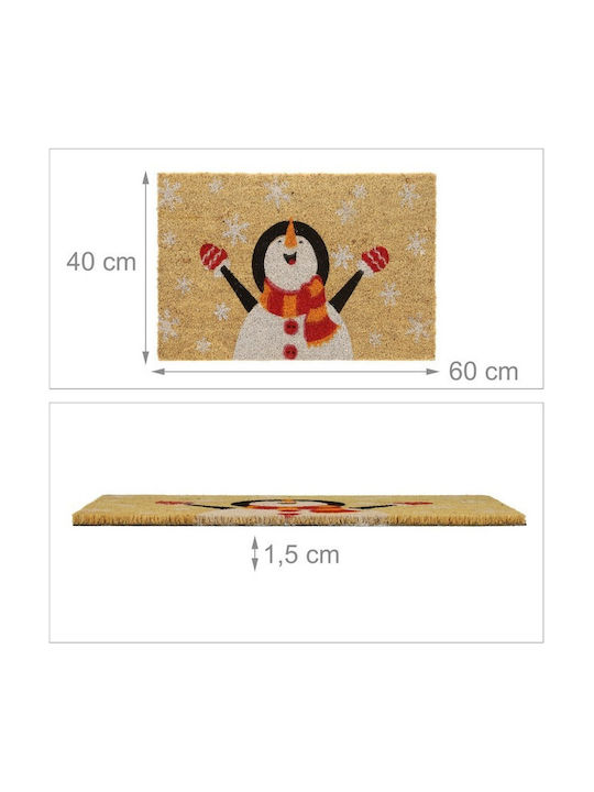 Relaxdays Covor de Intrare din Cocos cu Suport Antiderapant Multicolor 60x40buc