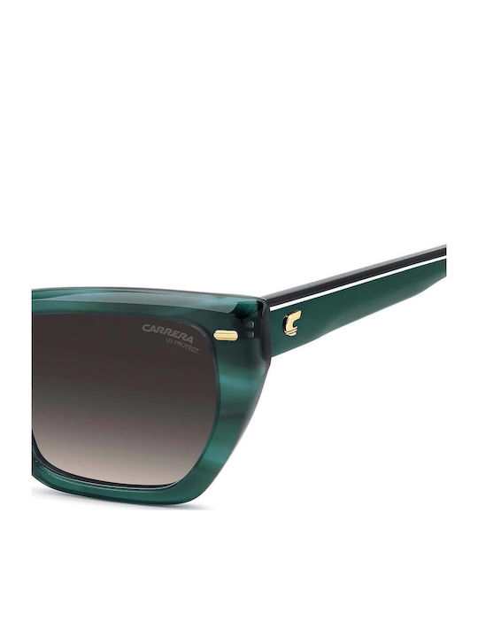 Carrera Women’s Sunglasses with Green Horn-Rimmed Frame and Grey Gradient Lens 3081/S 6AK/9O