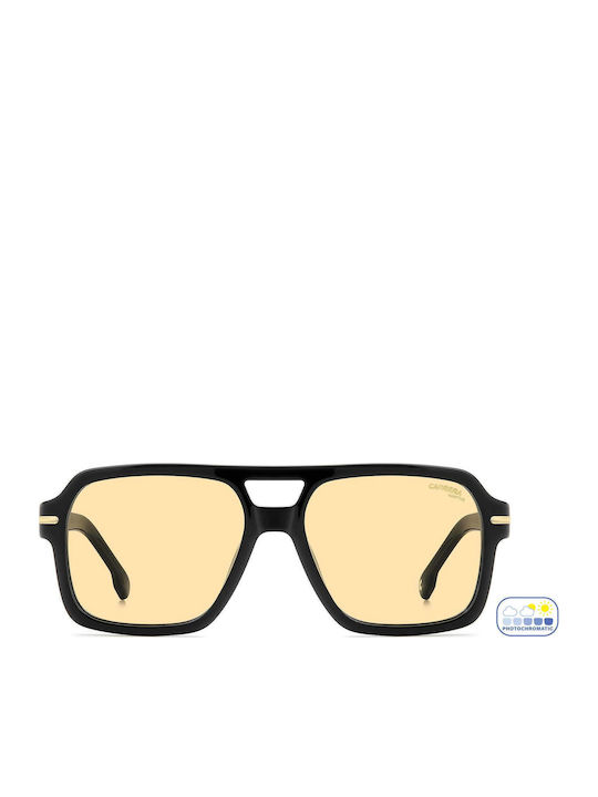 Carrera Men's Sunglasses with Black Horn-Rimmed Frame and Grey Lens 377/S 807/4A
