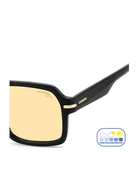 Carrera Men's Sunglasses with Black Horn-Rimmed Frame and Grey Lens 377/S 807/4A