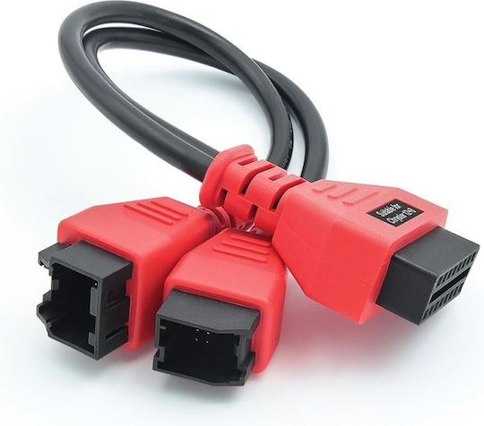 Obd 2 Diagnosewerkzeug Adapterkabel 12 Pin Zu 8 Pin Chrysler Schwarz Rot
