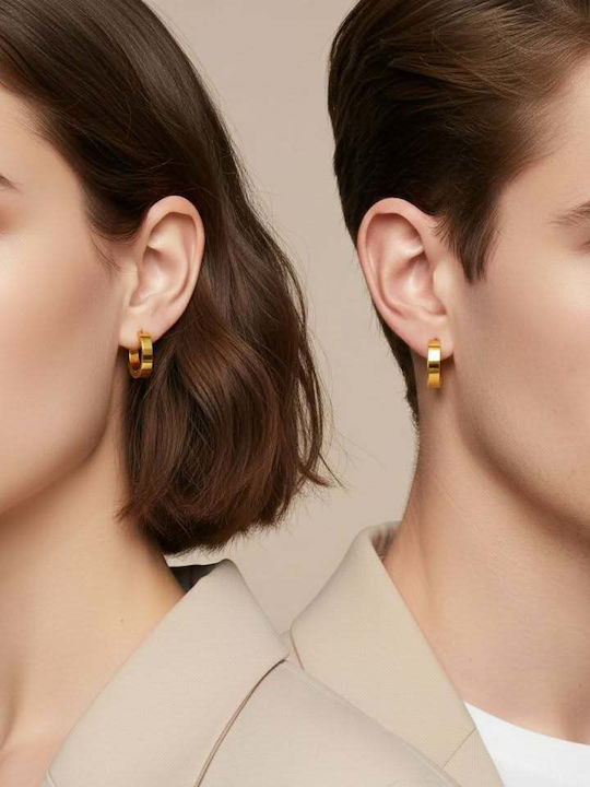 Sharks Bay Clothing Men's Single Earring Hoop made of Steel Gold Plated