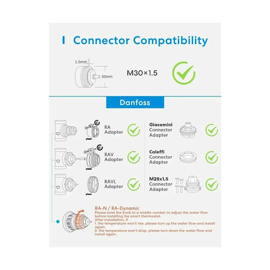 Electronică Valvă termostatică pentru radiatoare cu Wi-Fi pentru un site de comerț electronic pentru încălzirea corpului 4buc