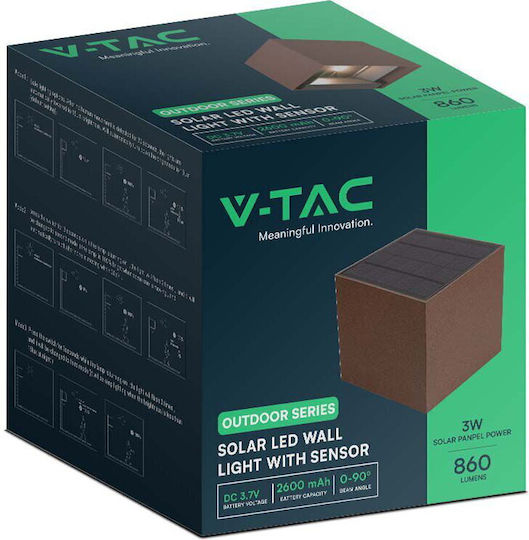 V-TAC Lampă Solară 9W 860lm cu Alb Natural Lumină 4000K IP65 15bucx15.3bucx15buccm