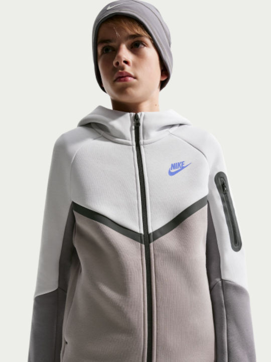Αθλητική Παιδική Ζακέτα  Tech Fleece Βαμβακερή Γκρι Tech Fleece