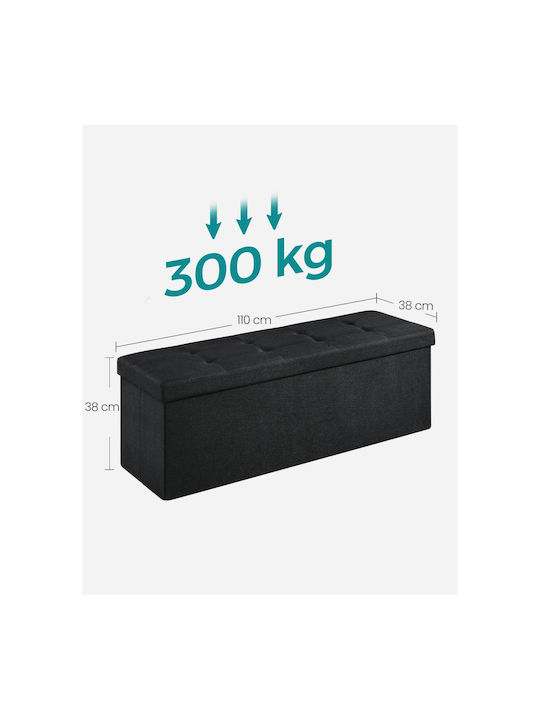Dining Room Fabric Bench Black Velvet-Black Metal 110x38x38cm