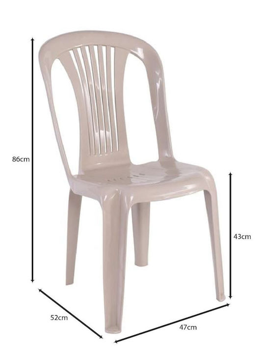 Scaun de exterior Polipropilenă Iride-w Cappuccino 47x52x86cm