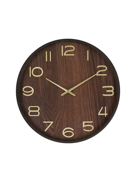 Atmosphera Ivana Silent Wooden Gold Wall Clock Ø38cm