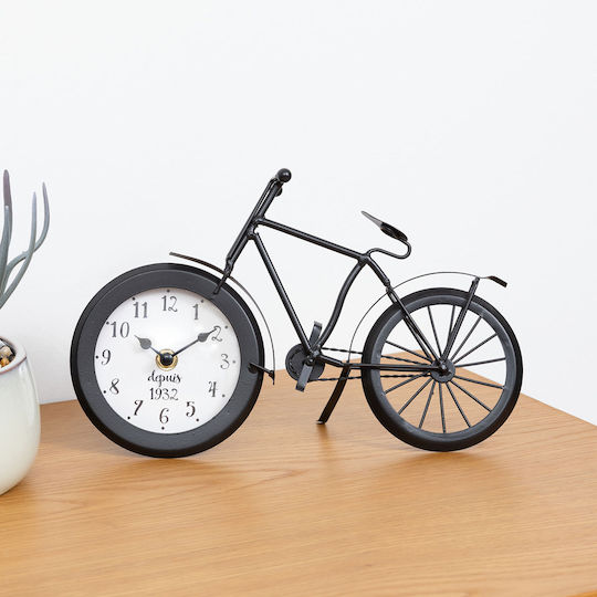 Wall Clock Metallic Black 28.5x18cm