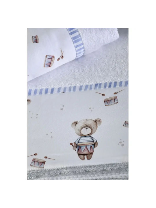 Down Town Home Σετ Βρεφικές Πετσέτες 3τμχ White Βάρους 600gr/m²