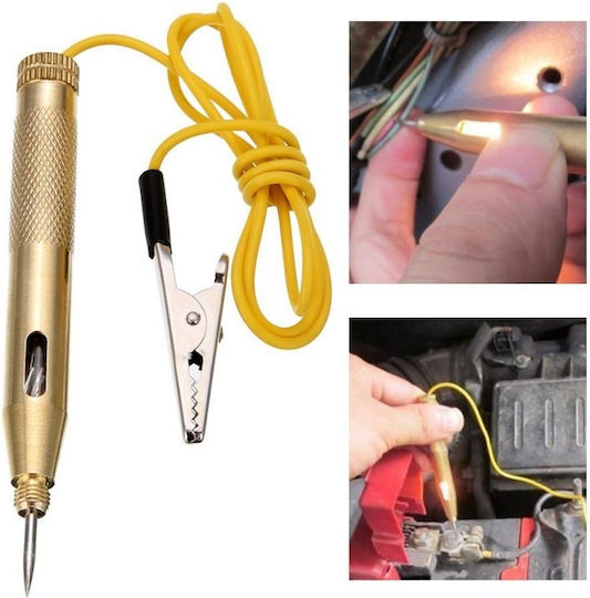 Auto Voltage Test Pen D0086-y Dc 6v 12v 24v 115x10 Mm Compatible Cars Boats Motorcycles Small Engines Gold