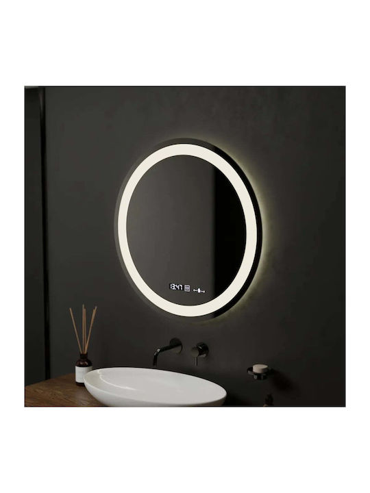 Alista Home Στρογγυλός Καθρέπτης Μπάνιου Led Αφής 60x60cm