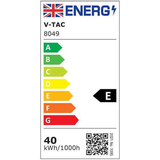 V-TAC Φωτιστικό Πάγκου Κουζίνας LED 40W Kühles Weiß 120cm.