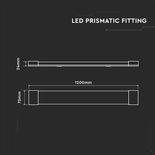 V-TAC Φωτιστικό Πάγκου Κουζίνας LED 40W Kühles Weiß 120cm.