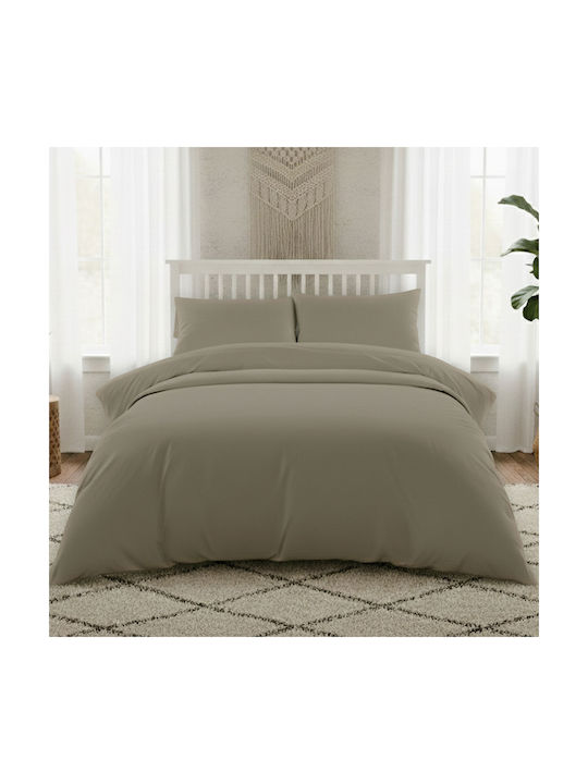 Melinen Σετ Μαξιλαροθήκες με Φάσα Olive/grey 53x72εκ.