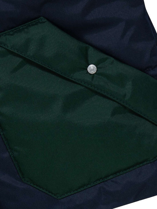 Wasserdichtes Kinderjacke Lässig Lang mit Futter & Kapuze Marineblau