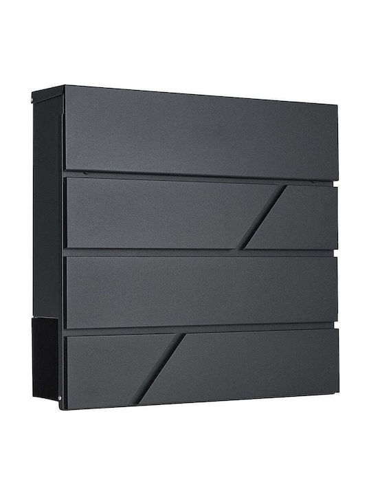 Geko Outdoor Mailbox Metallic in Black Color 36.7x37x10cm