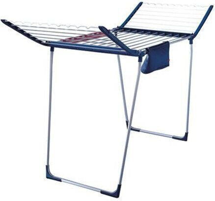 Leifheit Pegasus Folding Floor Clothes Drying Rack Made of Aluminum with 12m Hanging Length