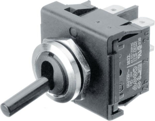 Rocker Switch 2 X On-On Bipolar Dpdt 6 Pin 6a/250vac Opening 18.6x22x18mm Marquardt 1824.1101 Quick Connect Terminal 4.8 X 0.8