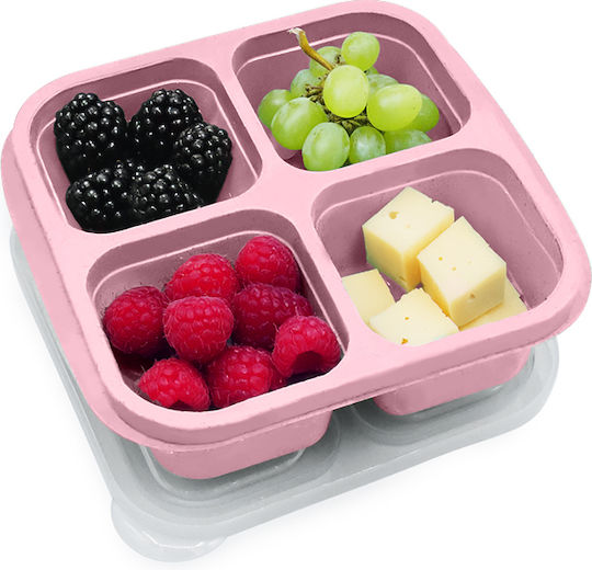 Melii Set of Multicolour Silicone Lunch Boxes With Compartments 23x18cm 4 Pieces