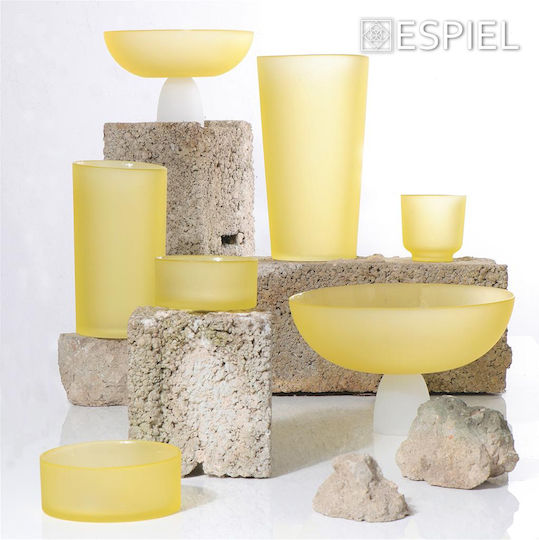 Espiel Caprice Σαλατιέρα Γυάλινη Κίτρινη 15x15x6cm