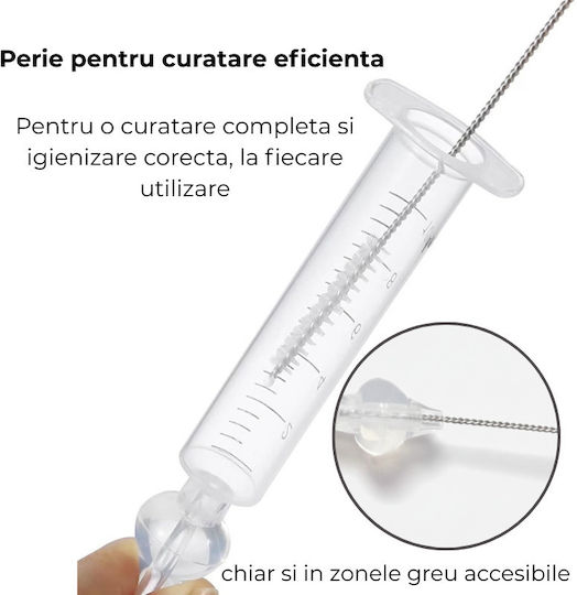Set Complet Pentru Spălare Nazală Bebeluși Copii Kidizi Include 2 Seringi Pentru Spălare Nazală 2 Vârfuri De Schimb O Perie De Curățare