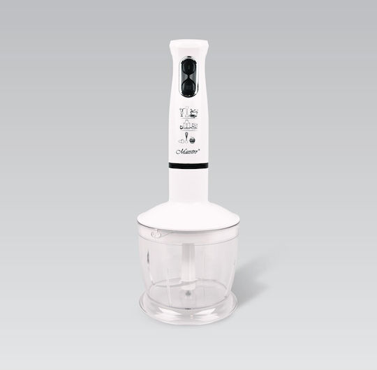 Maestro Blender De Mână Cu Tijă Din Inox 300W Alb