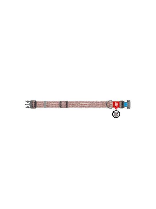 Waudog Κολάρο Σκύλου Smart Id Reflective Brown Fastex M 20mm X 28-40cm