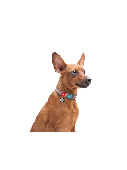 Waudog Dog Collar Smart Id Reflective Brown Fastex XL 25mm X 37-58cm